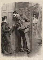A Lady Canvasser soliciting Votes, an Unwelcome Interruption